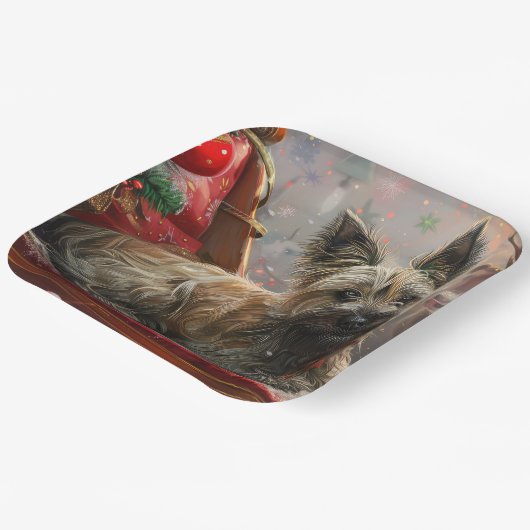 スカイテリアードッグクリスマスフェスティバル ペーパープレート (傾斜あり)