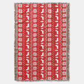 スカイテリア犬シルエットのクリスマスパターン スローブランケット (正面縦)