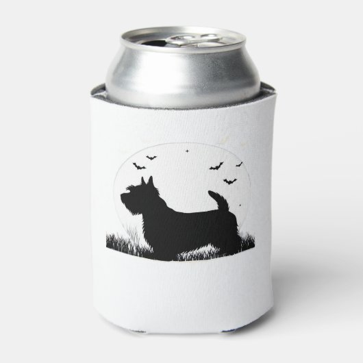 スカイテリア犬 ハロウィン 月 シルエット クラス 缶クーラー (缶正面)