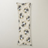 スカイテリア絵を描ーのシルバーグレーオリジナルドッグアート ボディピロー (正面縦)