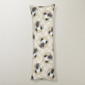 スカイテリア絵を描ーのシルバーグレーオリジナルドッグアート ボディピロー (裏面 (縦))