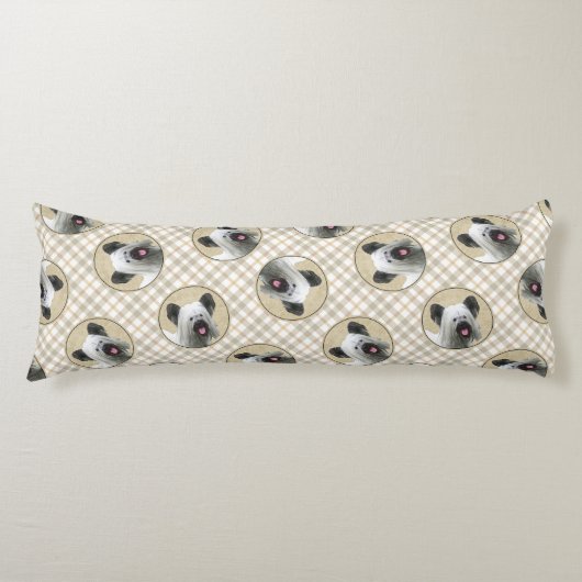 スカイテリア絵を描ーのシルバーグレーオリジナルドッグアート ボディピロー (正面)