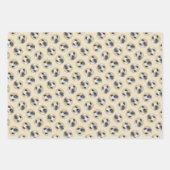 スカイテリア絵を描ーのシルバーグレーオリジナルドッグアート ラッピングペーパーシート (正面)