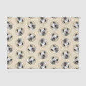 スカイテリア絵を描ーのシルバーグレーオリジナルドッグアート 薄葉紙 (正面)