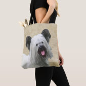 スカイテリア絵画ズ – かわいいオリジナルドッグアート トートバッグ (クローズアップ)