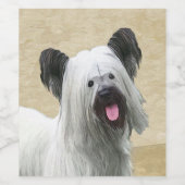 スカイテリア絵画ズ – かわいいオリジナルドッグアート ワインラベル (シングルラベル)