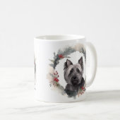 スカイテリア クリスマスリース クリスマスの犬 コーヒーマグカップ (正面右)