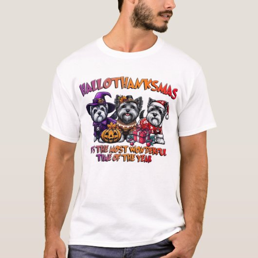 スカイテリア ハロウィン 感謝祭 クリスマス クラシック Tシャツ (正面)