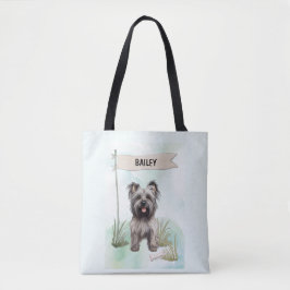 スカイテリア 水彩デザイン オリジナル 犬 グッズ トートバッグ