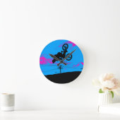 スカイトレッキング- BMXライダー ラウンド壁時計 (ホーム)
