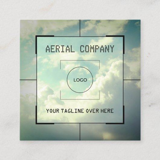 スカイドローンカメラの照準 スクエア名刺 (正面)