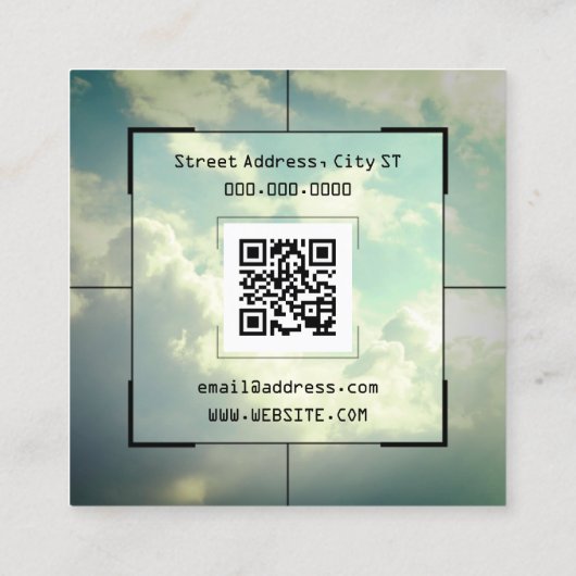 スカイドローンカメラの照準 スクエア名刺 (裏面)