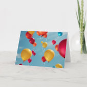 スカイハイお祝い:誕生日の願いのバースト サンキューカード (正面)