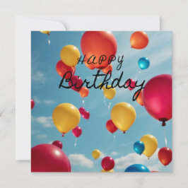 スカイハイお祝い:誕生日の願いのバースト 招待状