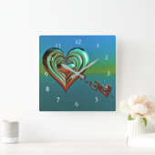 スカイハイハート スクエア壁時計 (ホーム)