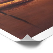 "スカイハーバー"フロート飛行機水彩 ポスター (角)