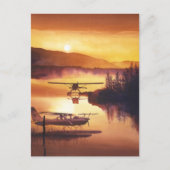 "スカイハーバー"フロート飛行機水彩 ポストカード (正面)