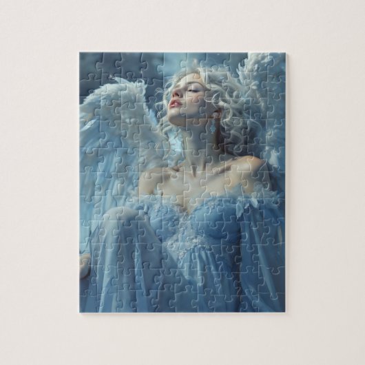 スカイバウンド静寂：夜中のベールの天使 ジグソーパズル (縦)