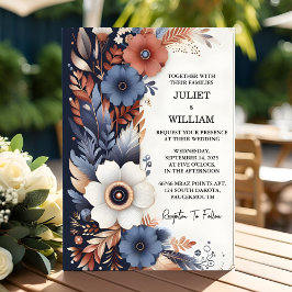 スカイバジェット安スタイリッシュい野外海軍ブルー結婚ズ 招待状