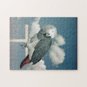 スカイパズル付きアフリカグレイのオウム ジグソーパズル (横)