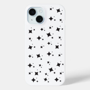 スカイパターンかわいい黒い星 iPhone 15ケース