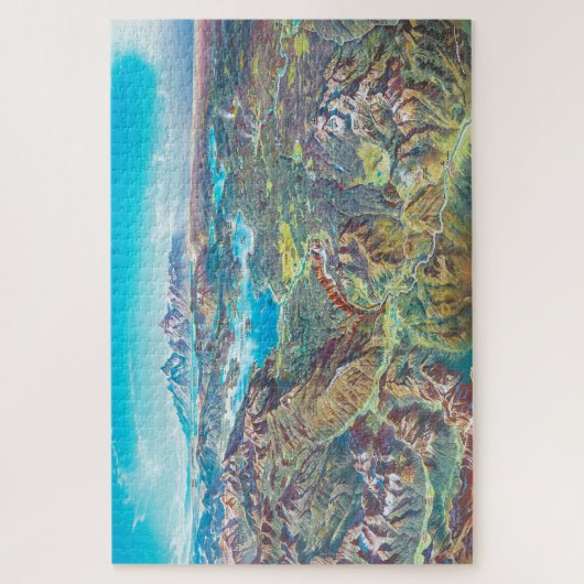 スカイパノラマイエローストーン国立公園の地図 ジグソーパズル (縦)