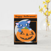 スカイパンプキンムーン漫画子猫カード カード (黄色い花)