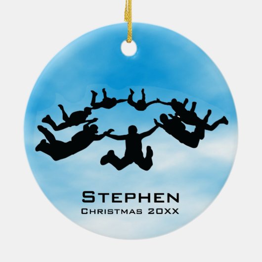 スカイパーソナライズされたダイビングフリー秋オーナメント セラミックオーナメント (裏面)