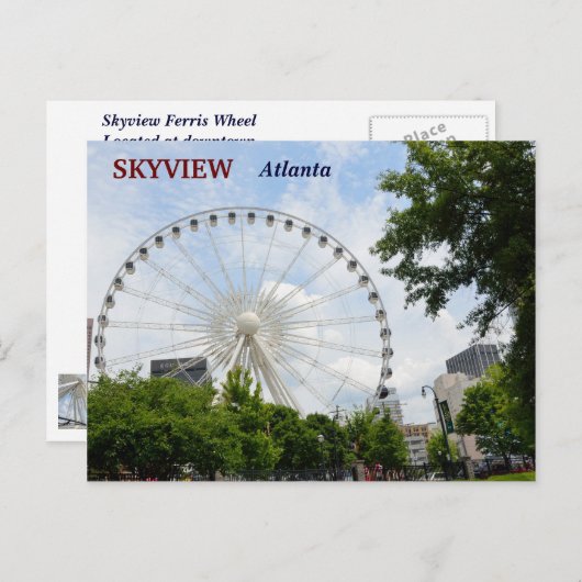 スカイビューフェリスホイールアトランタジョージア ポストカード (正面/裏面)