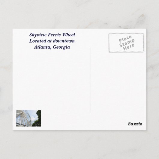 スカイビューフェリスホイールアトランタジョージア ポストカード (裏面)