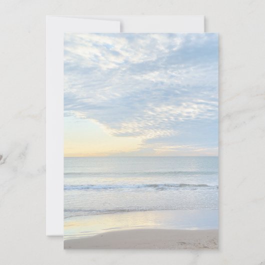 スカイビーチお祝いの人生の葬儀の写真 招待状 (裏面)