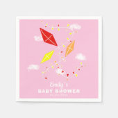 スカイピンクガールベビーシャワーパーティー スタンダードカクテルナプキン (正面)
