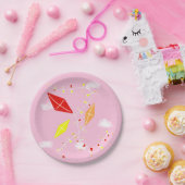 スカイピンクベビーガールシャワーパーティー ペーパープレート (パーティー)