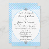 スカイブファンシールー水玉模様結婚式招待状 招待状 (正面/裏面)