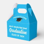 スカイブルーおめでとう卒業生かわいい卒業 フェイバーボックス (正面サイド)