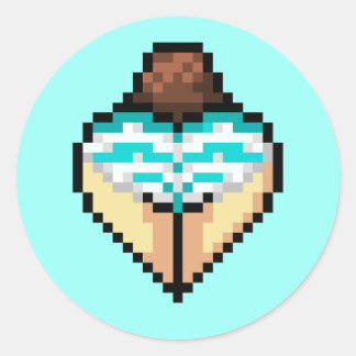 スカイブルーしまぱんシール ラウンドシール