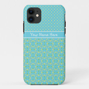 スカイブルーで水仙をパーソナライズするiPhone 5ケース iPhone 11 ケース