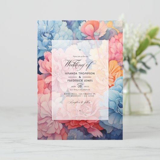 スカイブルーとコーラルフローラ結婚ズ 招待状 (スタンド正面)