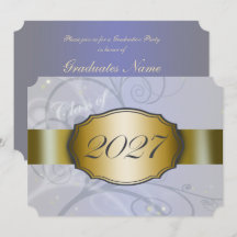 スカイブルーとゴールドの2027卒業パーティー