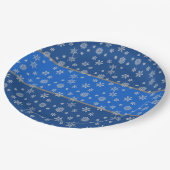 スカイブルーとスノーフレーク ペーパープレート (アングル)