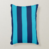 スカイブルーとネイビーのストライプ アクセントクッション (正面(垂直))
