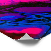 スカイブルーとピンクのアクリルのポアアート ポスター (角)