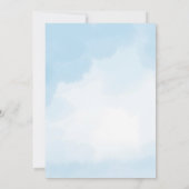 スカイブルーとフレーム付きベビー超音波写真 案内状 (裏面)