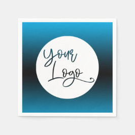 スカイブルーとブカスタムラックの上にロゴを追加しまグラデーションす スタンダードカクテルナプキン