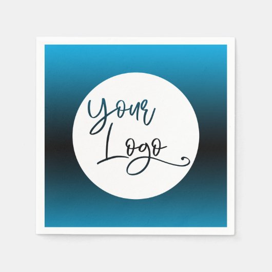 スカイブルーとブカスタムラックの上にロゴを追加しまグラデーションす スタンダードカクテルナプキン (正面)