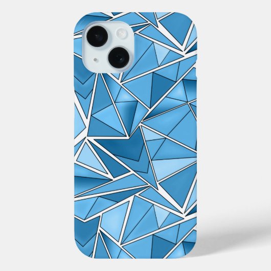 スカイブルーとブルーの幾何学模様 モダン Case-Mate iPhoneケース (裏面)