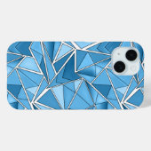 スカイブルーとブルーの幾何学模様 モダン Case-Mate iPhoneケース (裏面 (横))