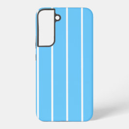 スカイブルーとホワイトのサマーストライプ SAMSUNG GALAXY S22+ケース