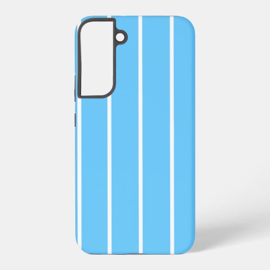 スカイブルーとホワイトのサマーストライプ SAMSUNG GALAXYケース (裏面)