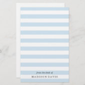 スカイブルーとホワイトのストライプ | 便箋 (正面/裏面)